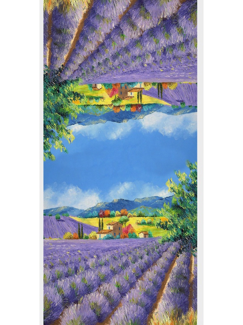 Tassel Digital Printing Scarf Cashmere Oil Painting Shawl - Image 11