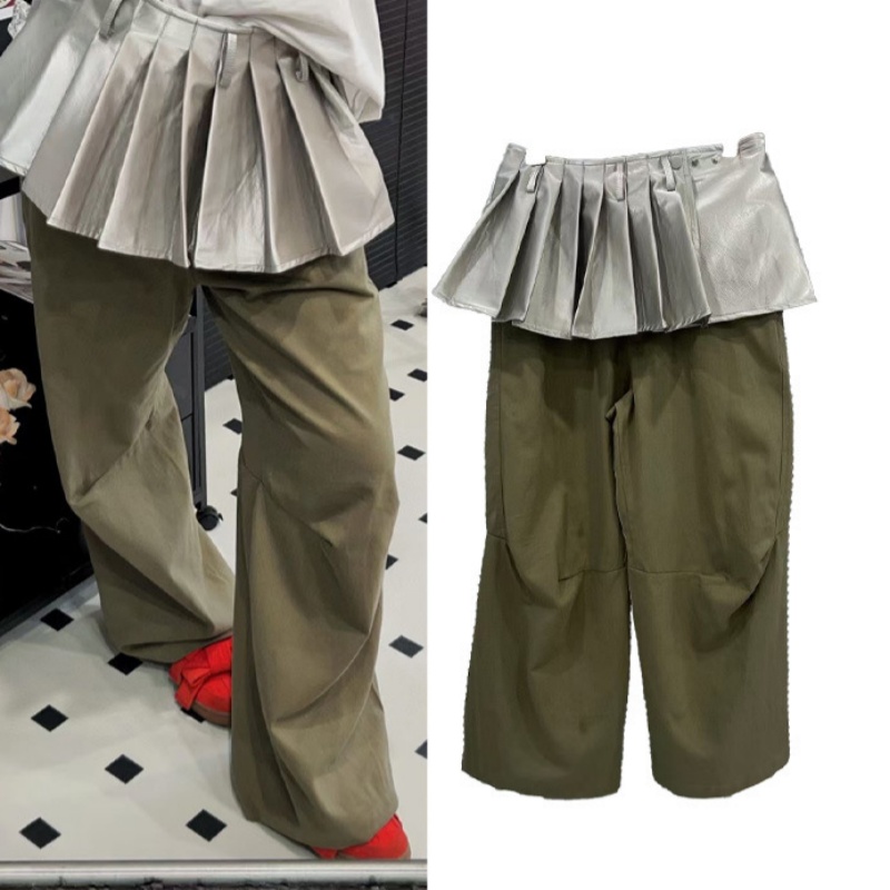 American High Street Hot Girl Workwear Umbrella Pants Loose Wide Leg