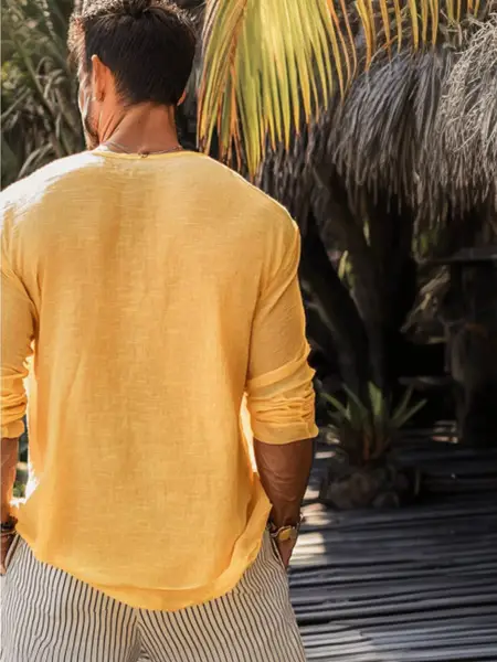 Men's Casual Solid Color Breathable T-shirt