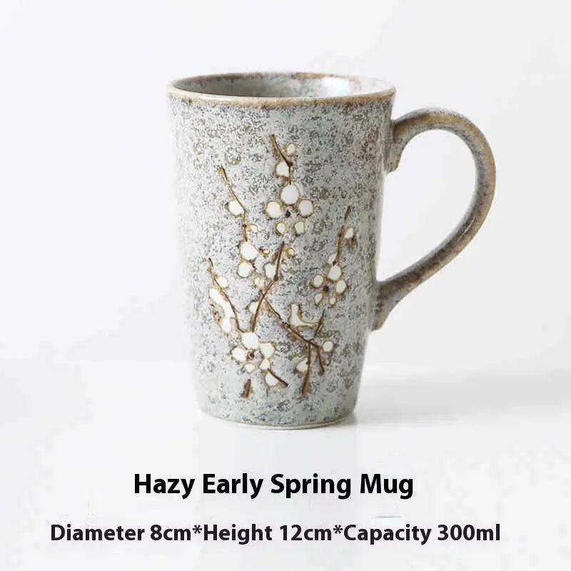 Hazy Early Spring Japanese Ceramic Retro Soup Bowl Tableware