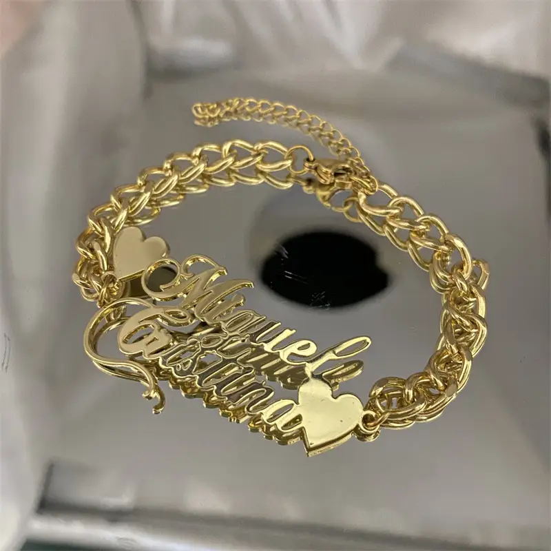 DIY Stainless Steel English Name Bracelet For Women