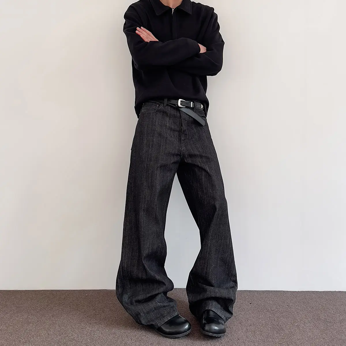Jeans Straight Micro-pull A- Line Casual Pants