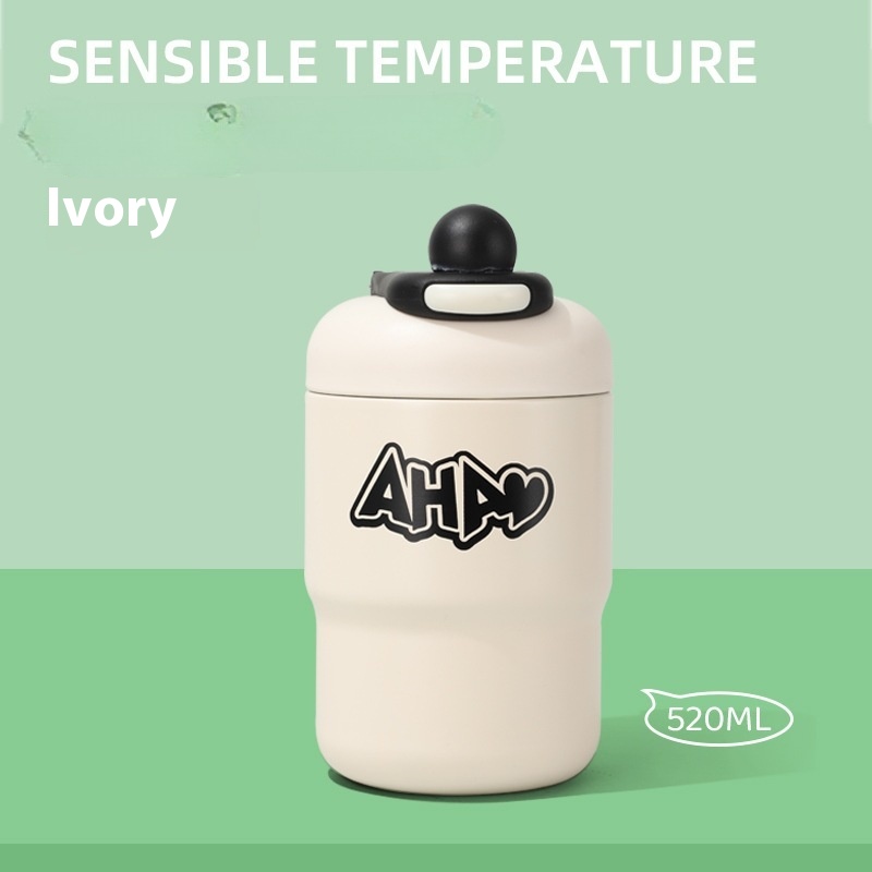 كوب حراري صغير محمول بتصميم بسيط ومقبض أنيق للشرب المباشر