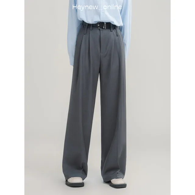 Spring And Autumn Slimming Loose Straight Suit Pants Trousers Gray - Shop at LoveMi