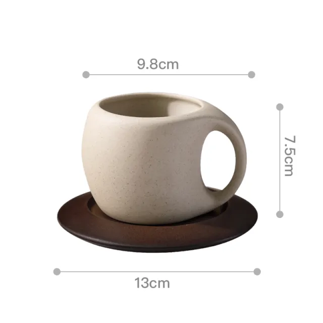 Stoneware Solid Wood Coaster Latte American Coffee Ceramic Cup And Saucer - Shop at LoveMi