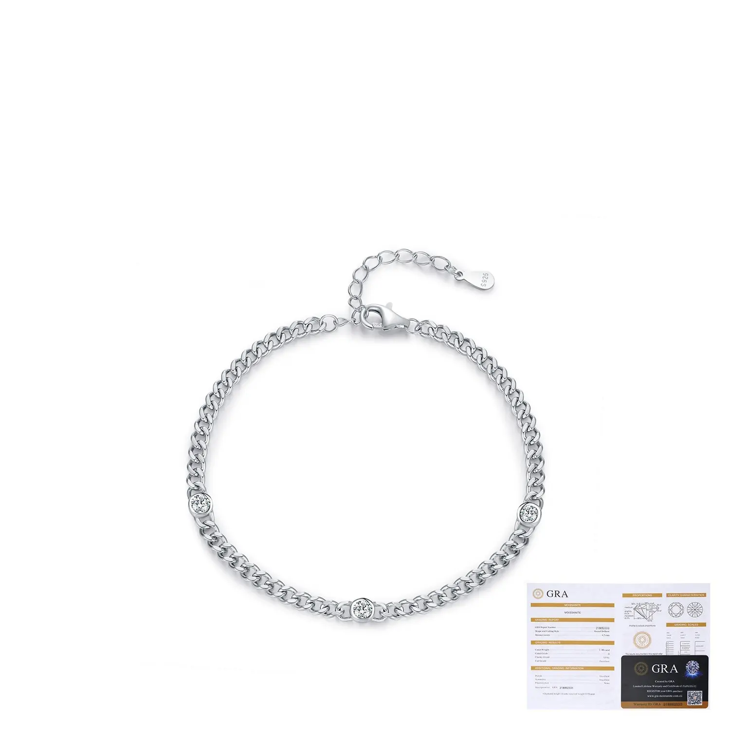 S925 Sterling Silver Japanese Style Personalized Punk Fashion Shining Diamond Bracelet Accessories For Women