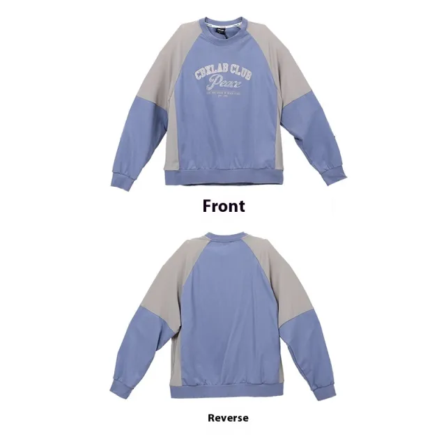 Blue Gray Stitching Contrast Color Quick drying Hip hop Pullover Kpop Long Sleeve Blue Gray Sweater - Shop at LoveMi