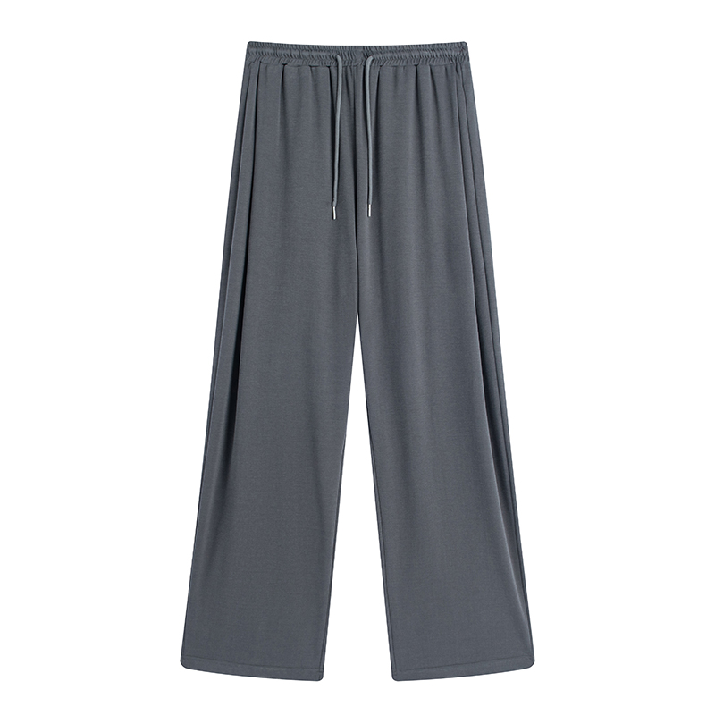 Women's Short sleeved T shirt With Loose Shoulder Width Slimming Drawstring Printed Gray Trousers - Shop at LoveMi