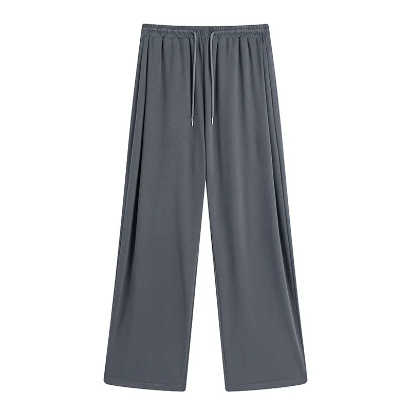 Women's Short-sleeved T-shirt With Loose Shoulder Width Slimming Drawstring Printed - Gray Trousers