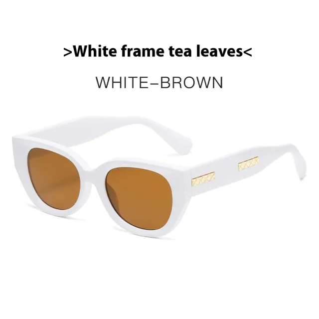 Cat Eye Sunglasses European And American Trend White Frame Dried - Shop at LoveMi