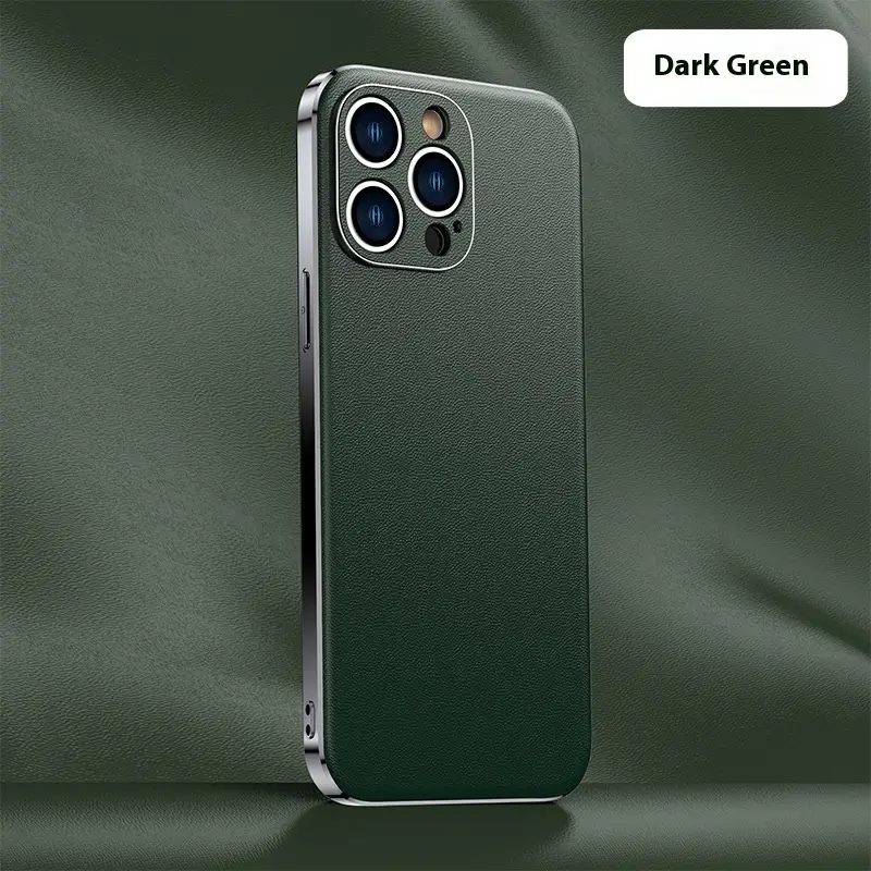 Plating Shell Simple Leather Phone Case Protective Case