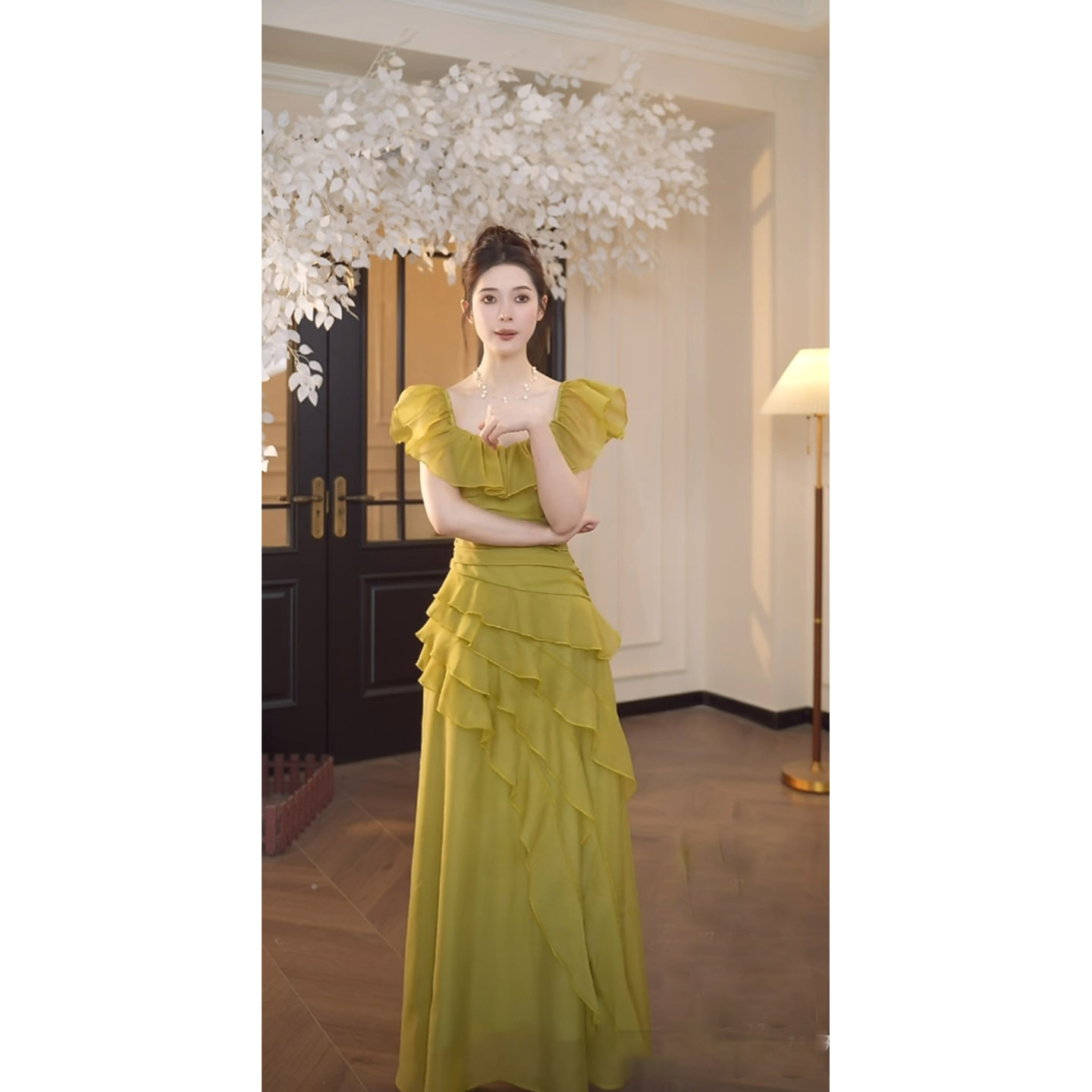 High-grade Tight Waist Slim-fit Irregular A- Line Skirt