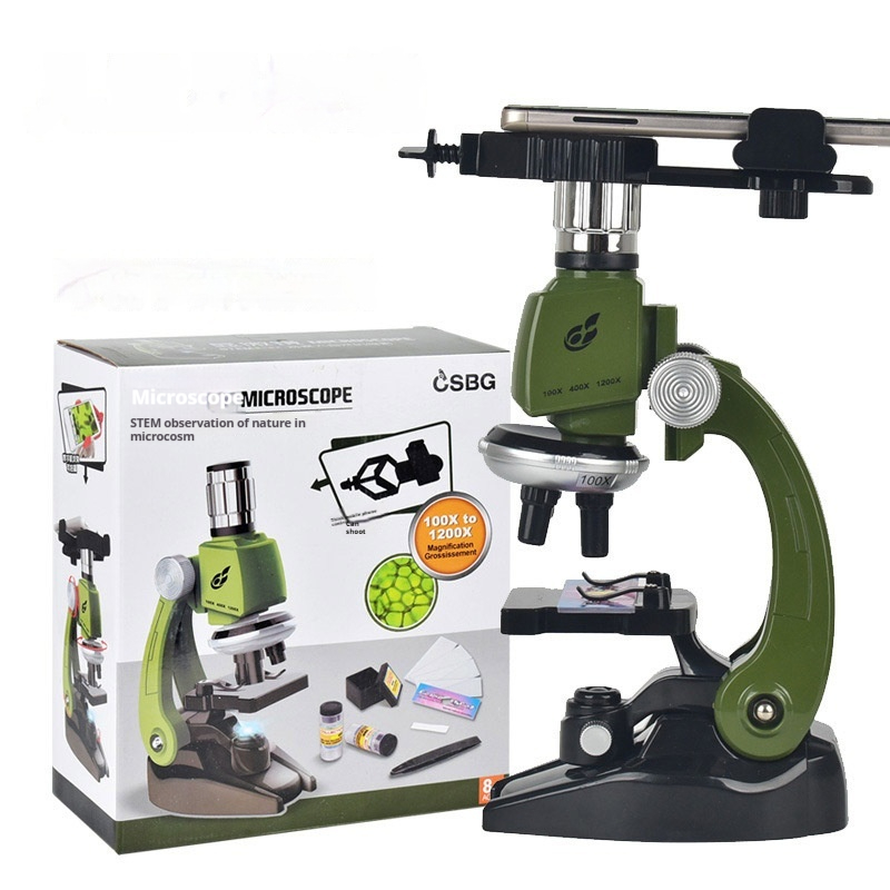 Children's Student Education High-power Biological Microscope With Mobile Phone Bracket