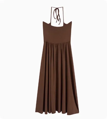 Sweet And Spicy Slimming Long Sleeved Top Slimming Dress Set Coffee Dress - Shop at LoveMi