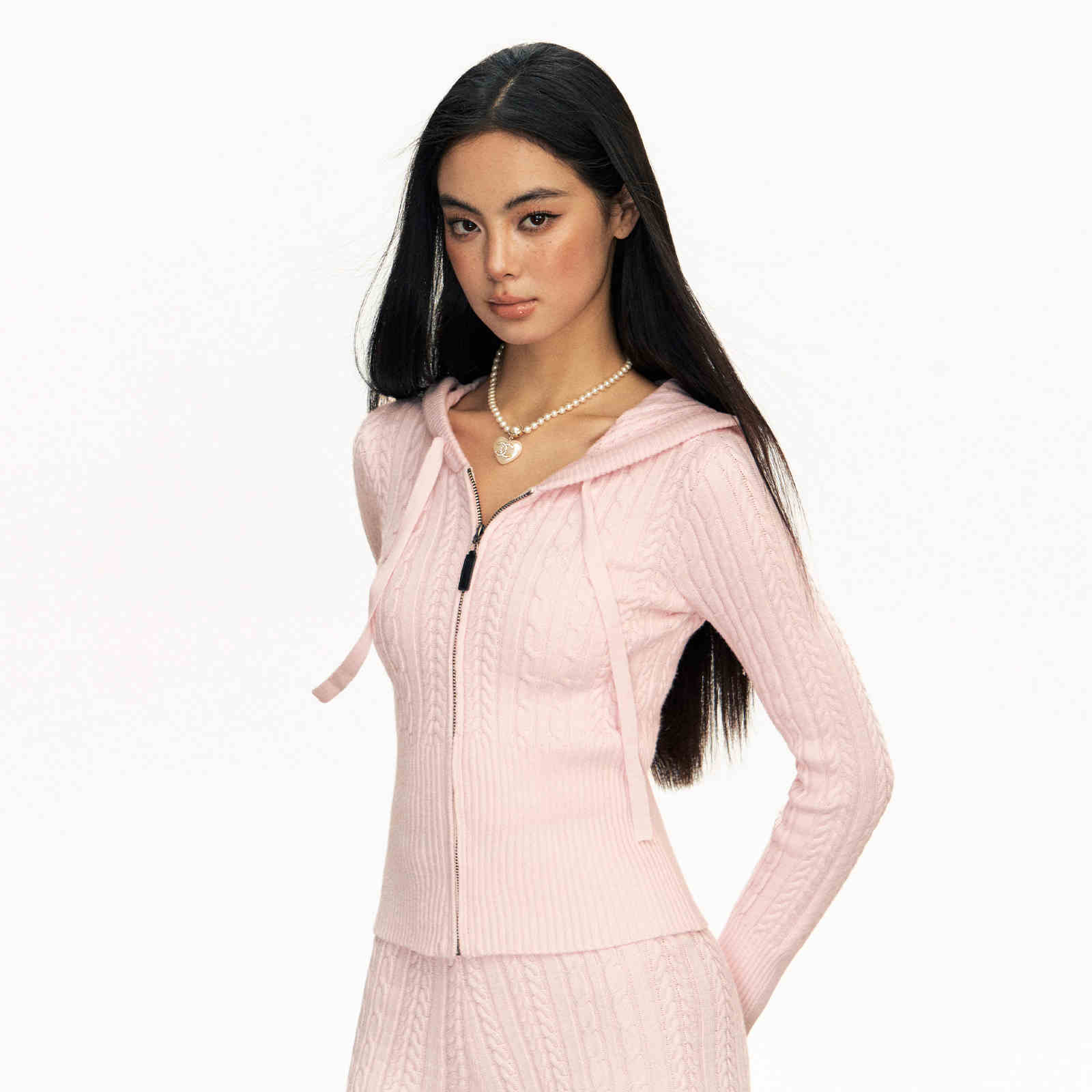 American Retro Hooded Knit Cardigan Women's Knitted Slim Fit Sweater Coat - Image 2