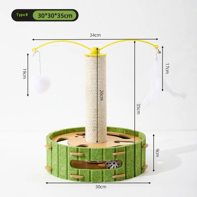 Pet Puzzle Hole Cat Toy Cat Teaser Turntable - Type B Round