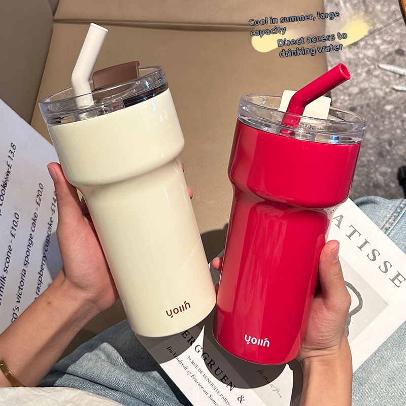 Good-looking Stainless Steel Vacuum Cup With Straw