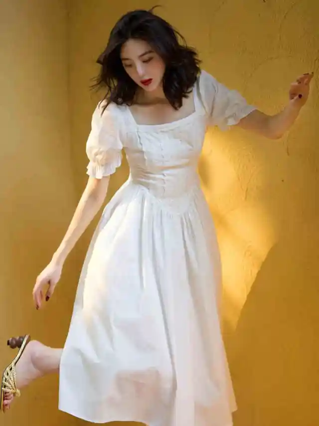 Women's Elegant Hepburn Style Summer Dress White - Shop at LoveMi