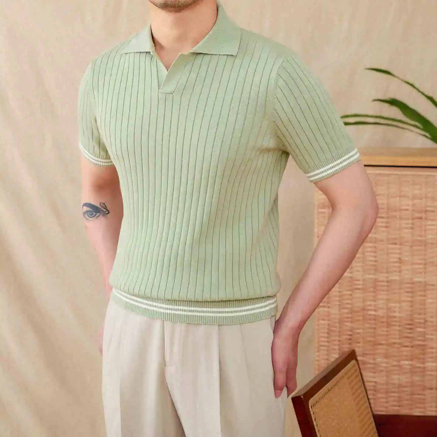 All-matching Lapel T-shirt Trendy Men