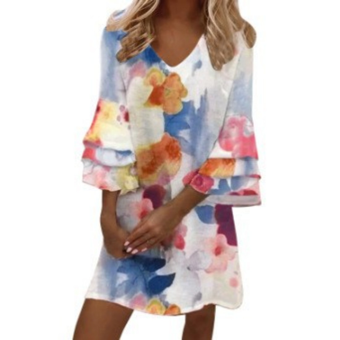Temperament Commuting Mid Waist Marble Print