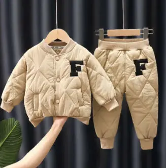 Boys' Cotton Clothes Baby Warm Two-piece Set