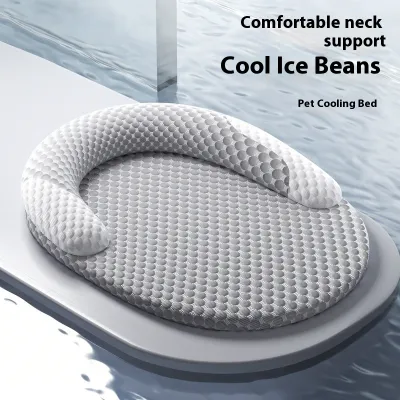 Oval Ice Silk Cooling Pet Bed For Cats And Small Dogs