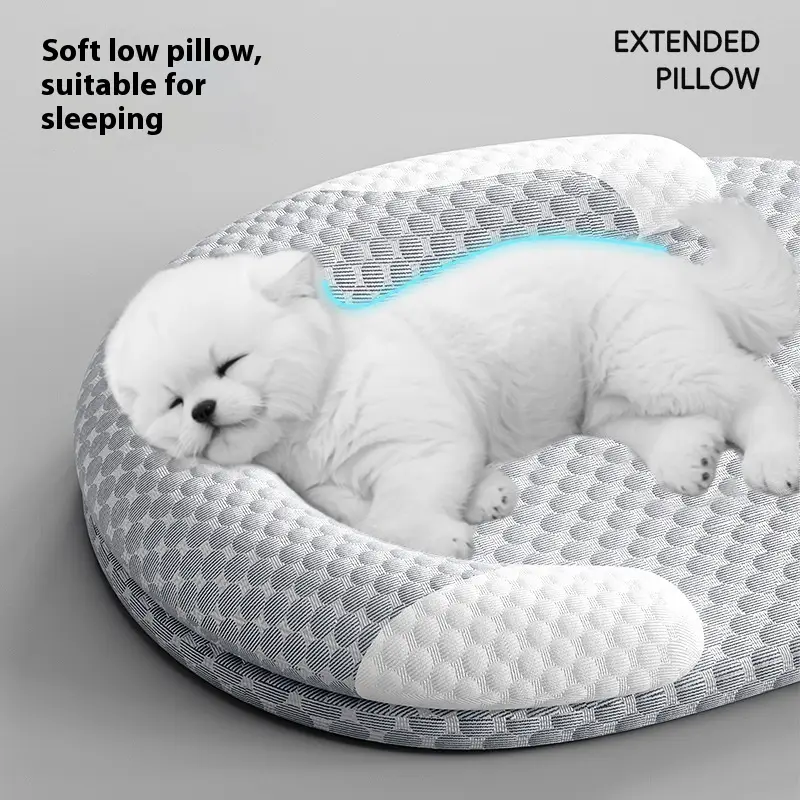 Oval Ice Silk Cooling Pet Bed For Cats And Small Dogs