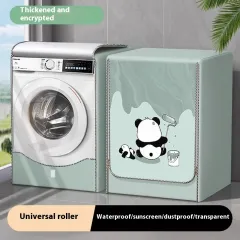 Roller Washing Machine Cover Waterproof Sunscreen Cover Dust Cover UV Protection - Light Green Panda - View 1