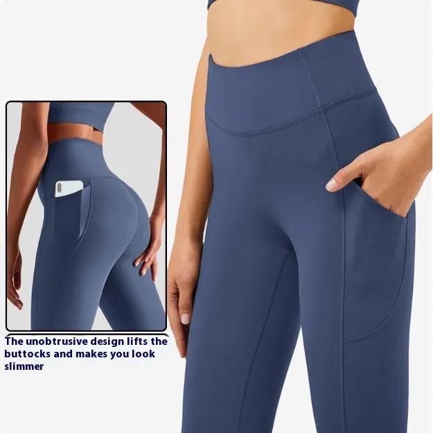 Large Size Fat Mm Super Slim High Waist Hip Lift High Elastic Leggings Grayblue Pocket - Shop at LoveMi