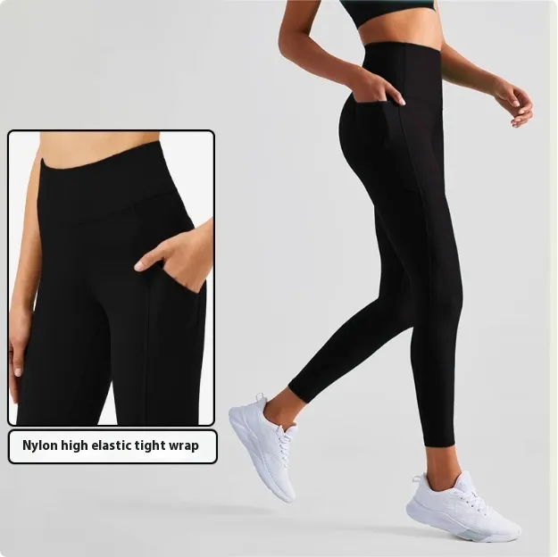 Large Size Fat Mm Super Slim High Waist Hip Lift High Elastic Leggings Black Pocket - Shop at LoveMi