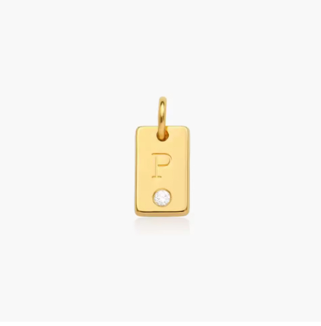 WILLOW TAG INITIAL NECKLACE WITH DIAMOND Personalized Letter Pendant Gold StainlessSteel Jewelry Christmas Day Gift For Mom