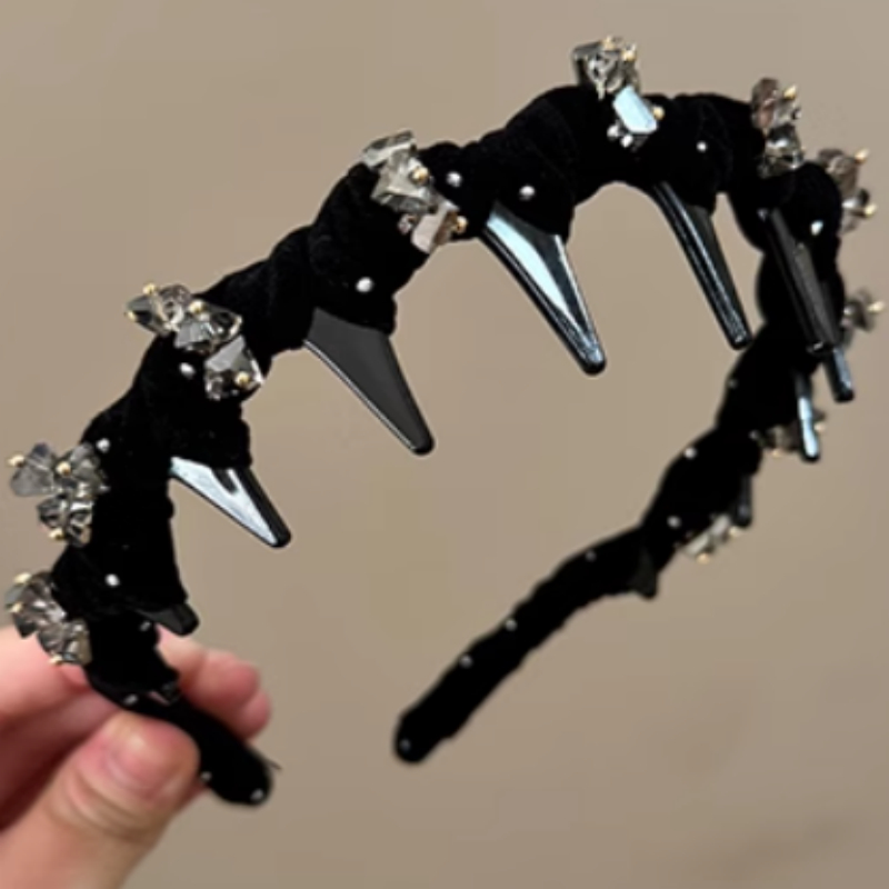 French Velvet Crystal Wave Hair Pressing Non-slip Face Wash High Head Hair Bundle