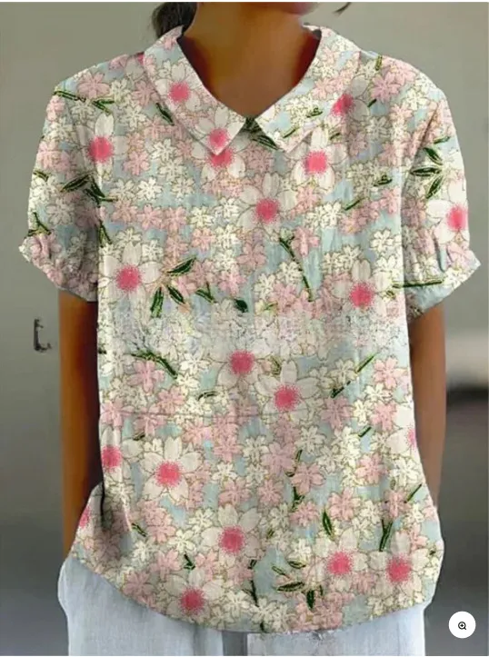 Shirt Women's Short Sleeve Creative Retro Short Sleeve T-shirt - 40 Style