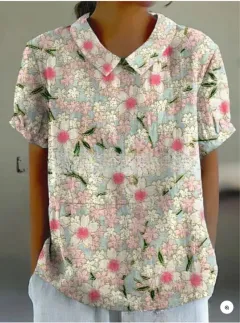 Shirt Women's Short Sleeve Creative Retro Short Sleeve T-shirt - 40 Style-Xxl - View 1