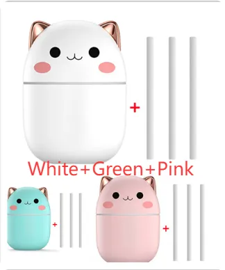 Air Humidifier Cute Cat Ultra-Silent USB Office Household Bedroom Car Aromatherapy Air Purifier With Led Cool Mist Spray – image 10