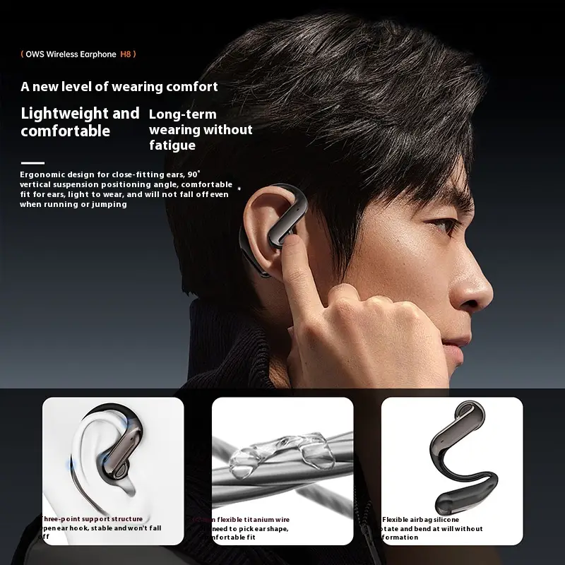 H8 Starry Sky Screen Ear-mounted Sports Non In-ear Ows Wireless Bluetooth Headset