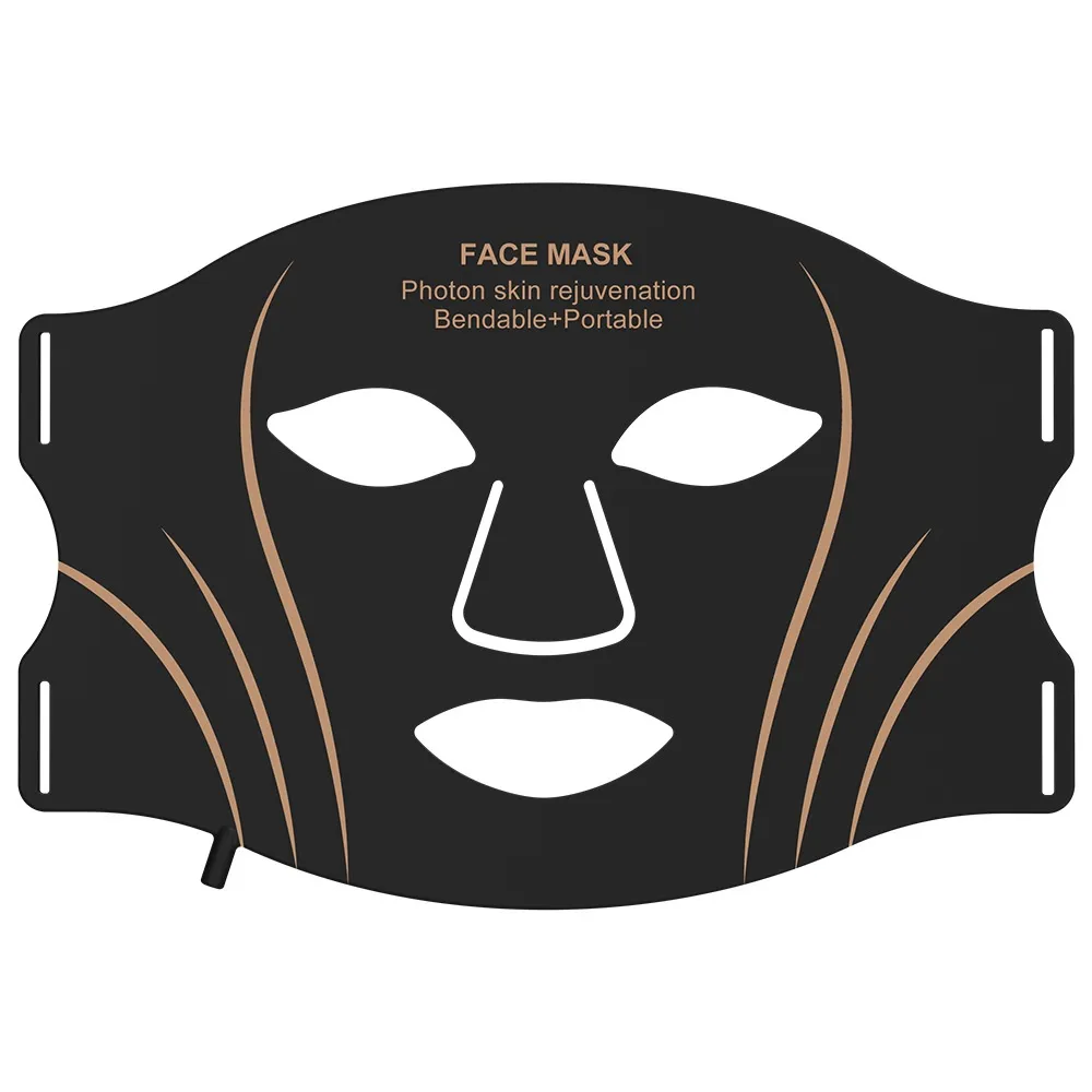 Beauty Instrument Facial Mask IPL Device Household Silicone Red Light LED Beauty Mask - Discount Black Gold