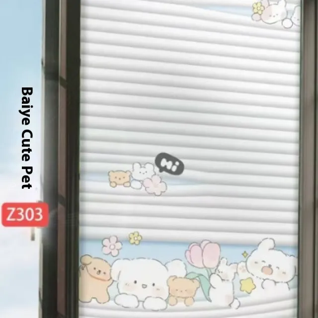 Window Glass Stickers Bathroom Peep proof Anti exposure Z303 Louver Cute Pet - Shop at LoveMi