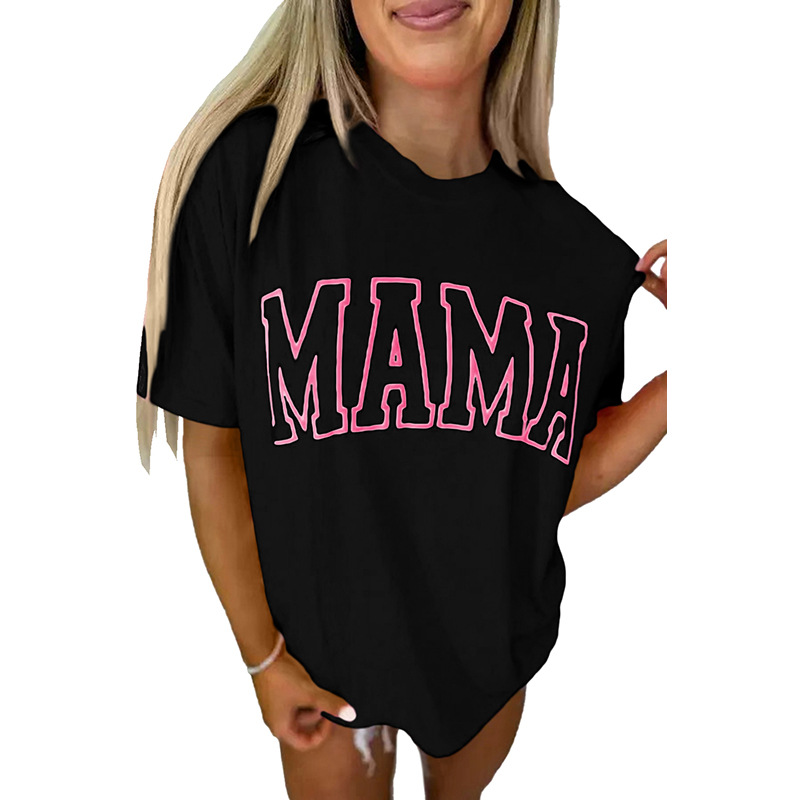 Spring And Summer New Round Neck Short Sleeve Pullover Women's Fashion Fashion Letters