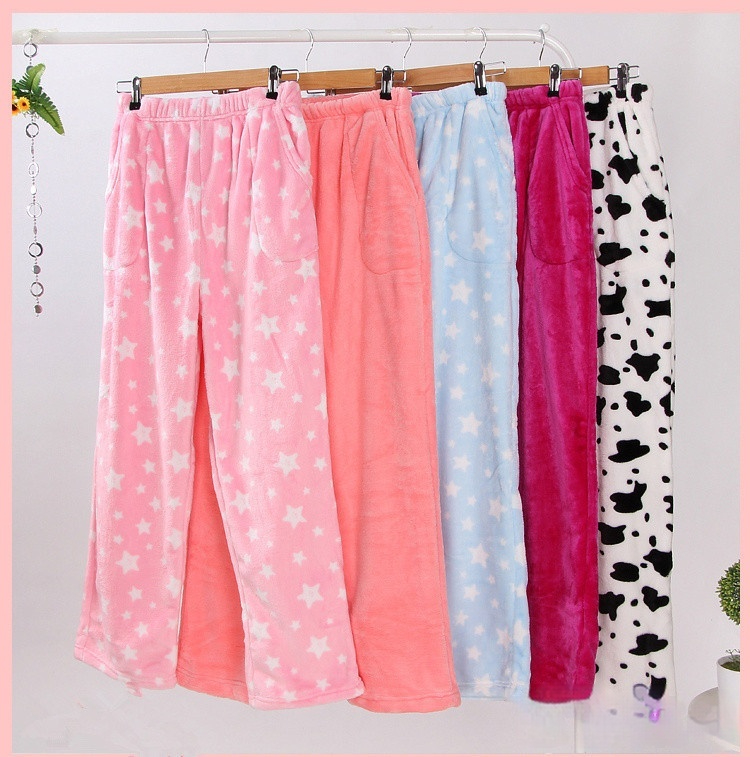 Female Flannel Coral Fleece Home Pants Couple