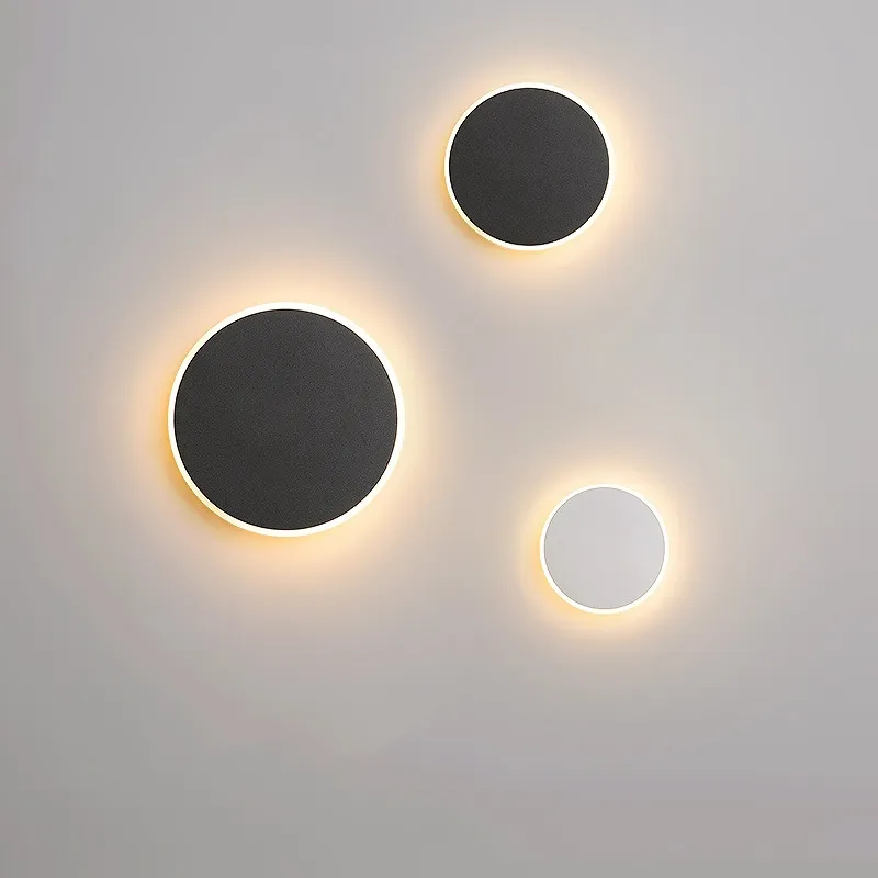 Round Led Wall Lamp Nordic Bedroom Light