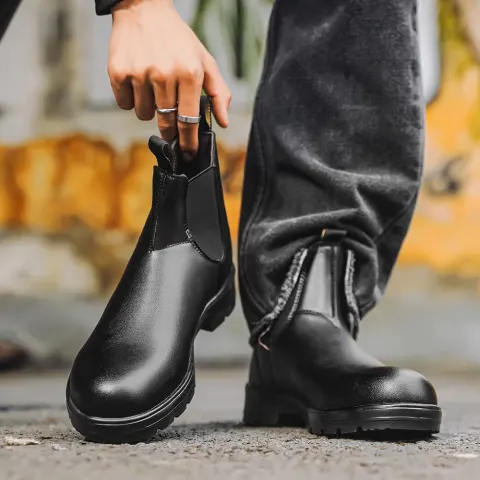 Vintage Couple Shoes Leather Boots Martin Men and Women