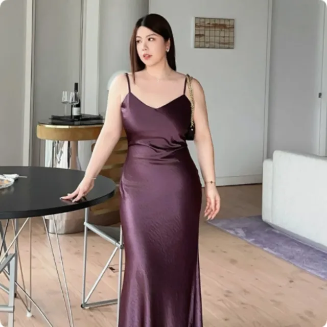Waist Up Camisole Dress Plus Size Dress Violet - Shop at LoveMi