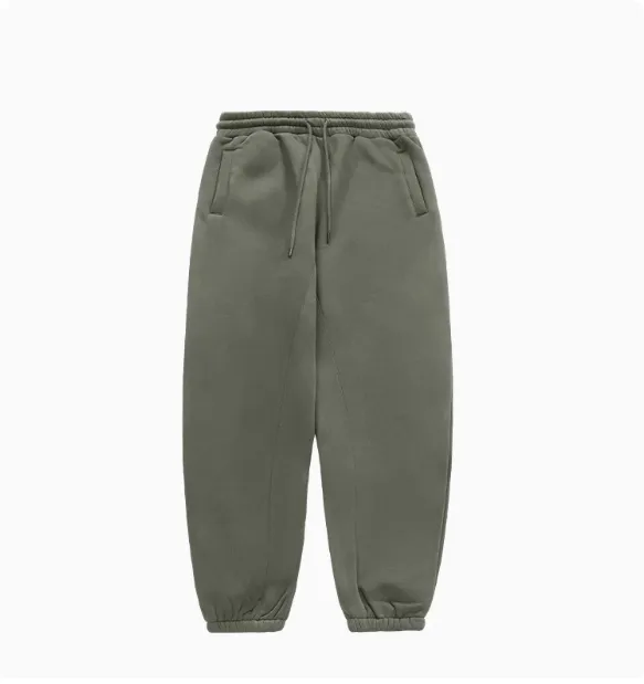 Fleece lined Thick Hooded Solid Color Hoodie Suit Carbon Green Pants - Shop at LoveMi