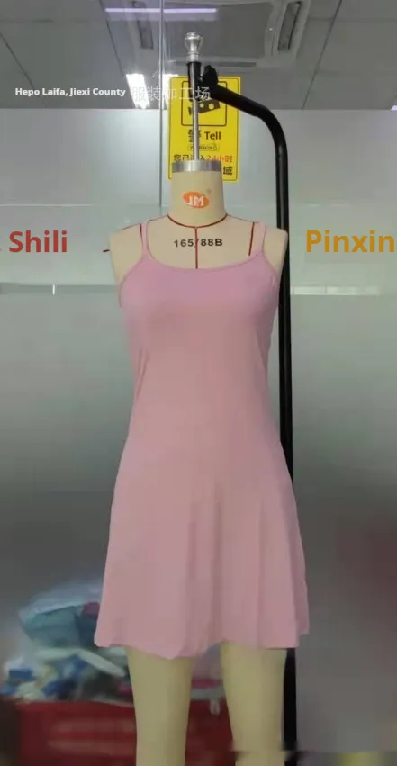 Women's Yoga Clothes Sling Dress Blouse And Pants - Pink
