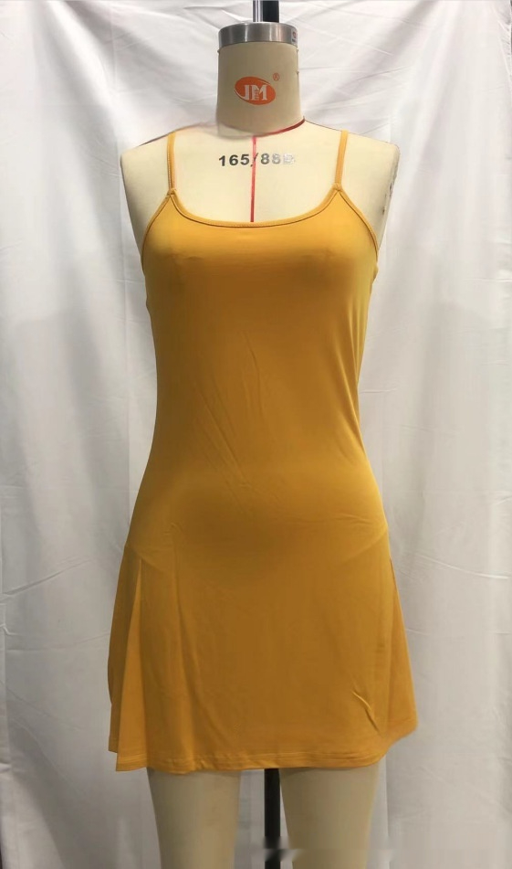 Women's Yoga Clothes Sling Dress Blouse And Pants Yellow - Shop at LoveMi