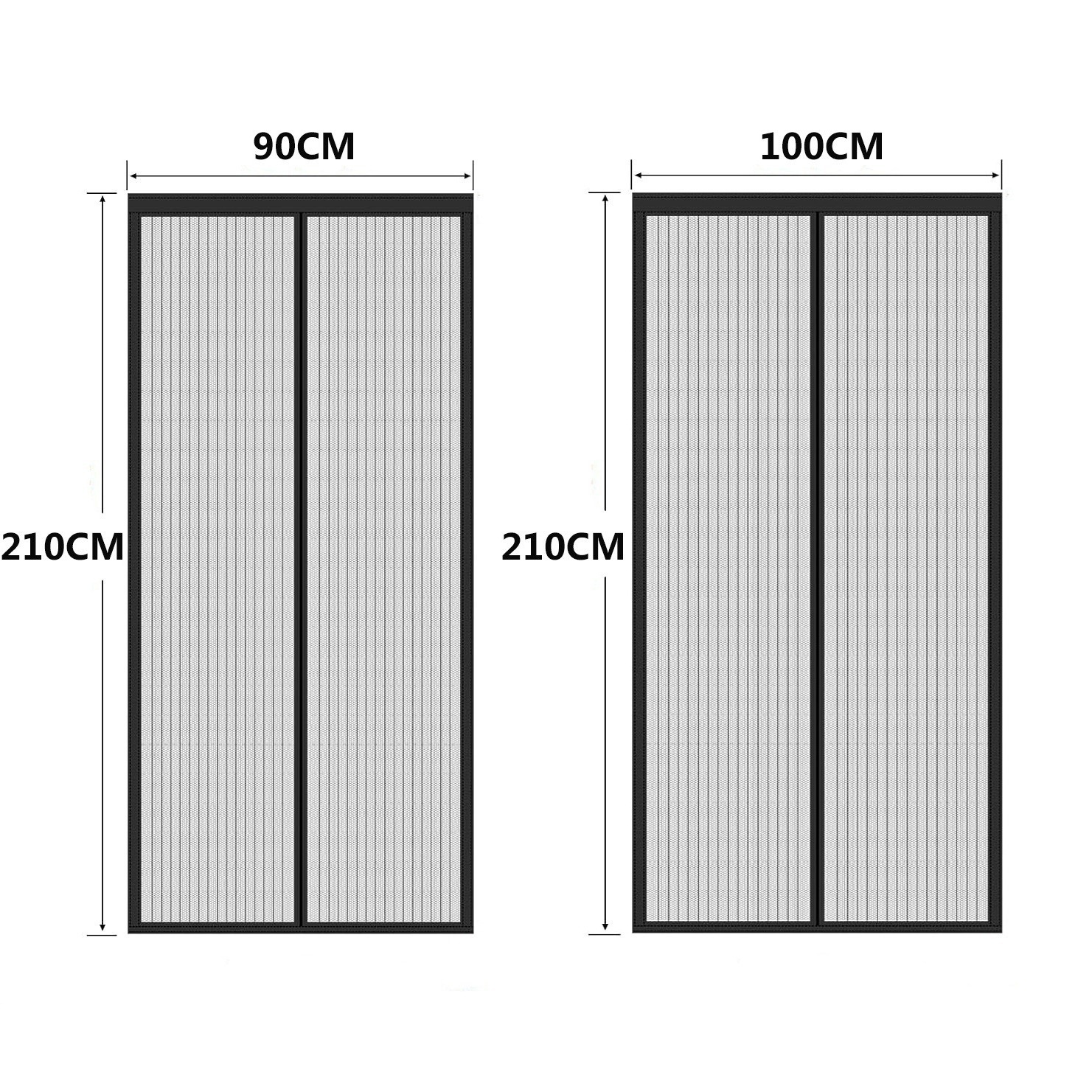 Soft Screen Window Curtain Magnetic Stripe Summer Door Curtain With Velcro Pushpin