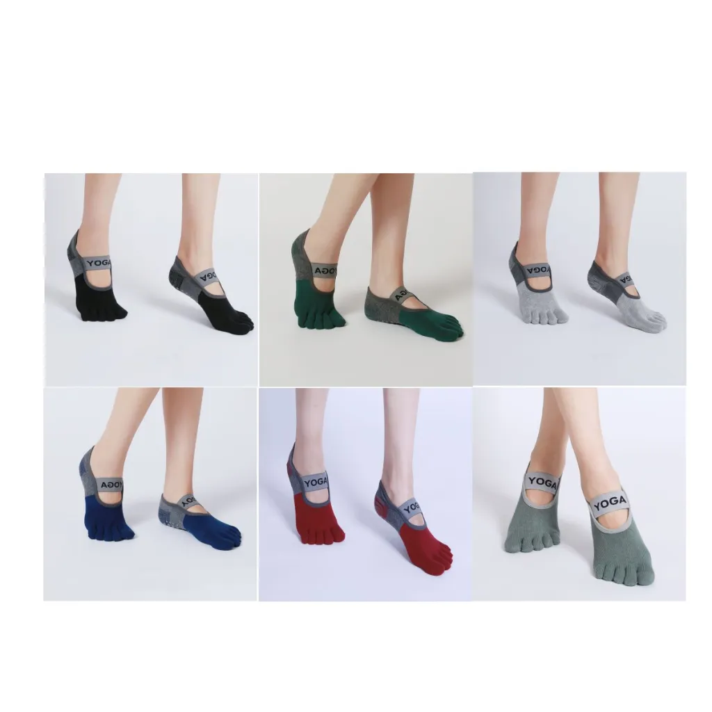 Women's Fashionable Pilates Toe Socks - Set3
