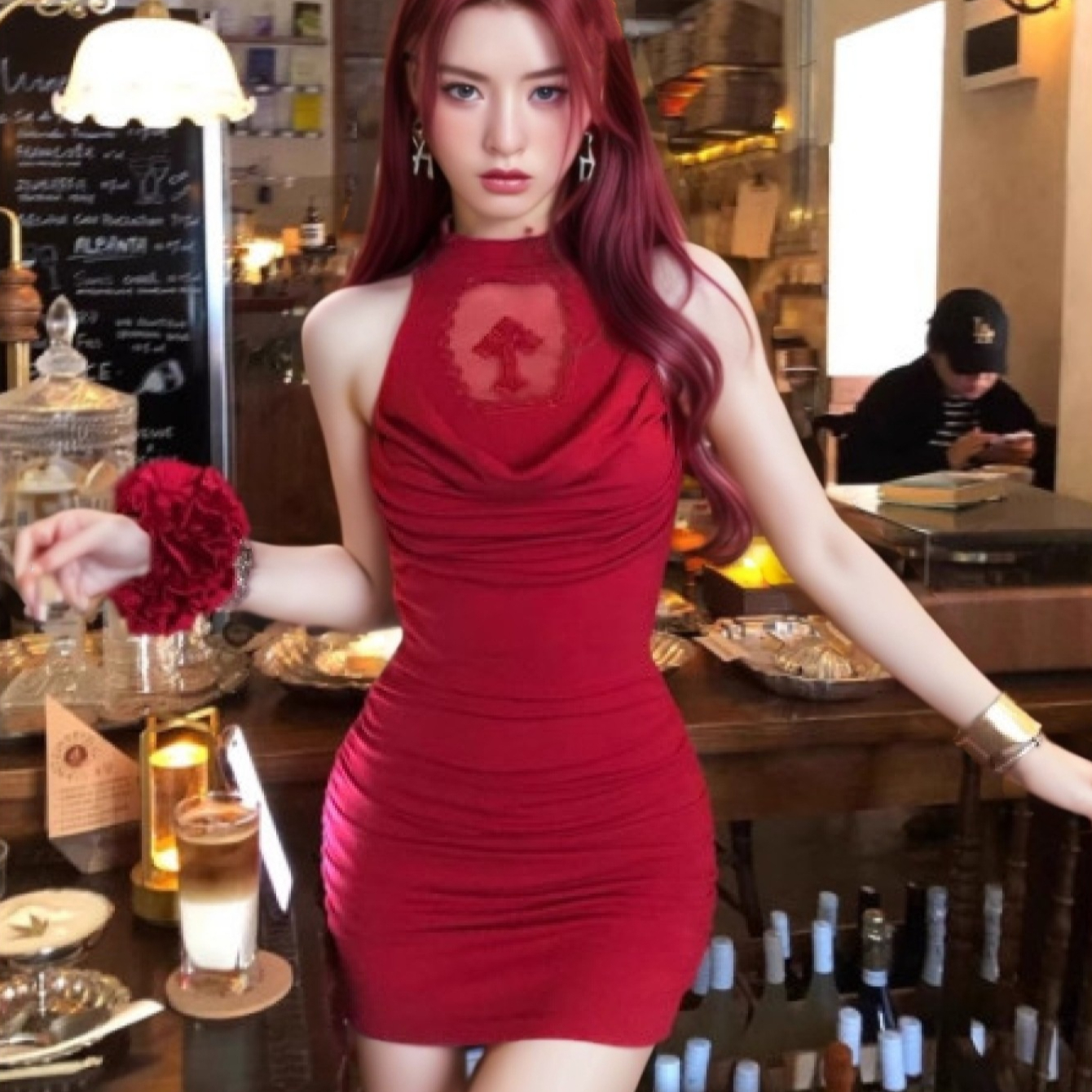 Summer Tight Waist Sheath Sleeveless Vest Dress Women Red Dress - Shop at LoveMi