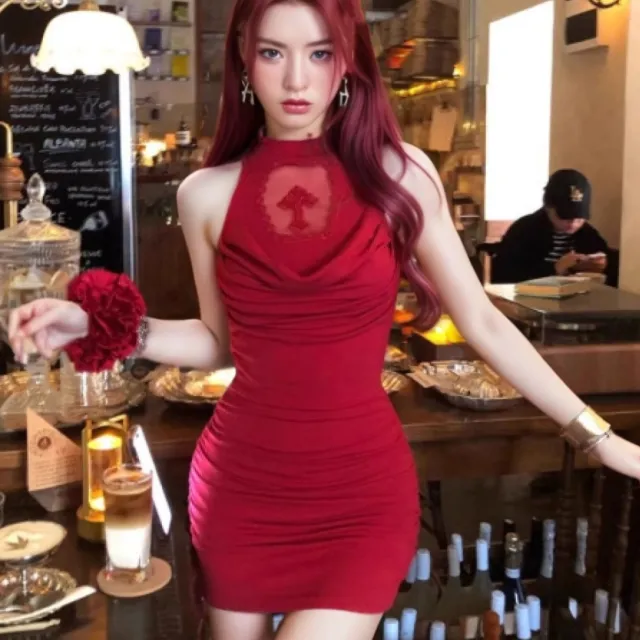 Summer Tight Waist Sheath Sleeveless Vest Dress Women Red Dress - Shop at LoveMi